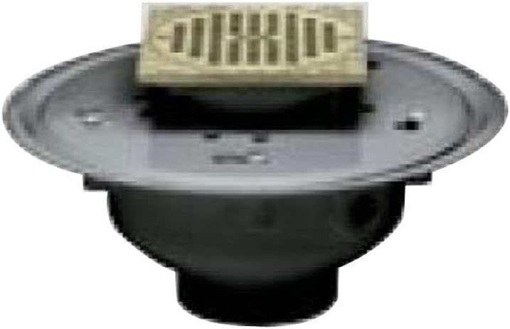 Oatey 82174 ABS Adjustable Commercial Drain with 6-Inch NI Grate and Square Ring, 4-Inch