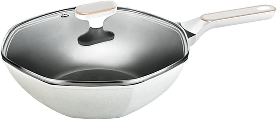 Transparent Pot Lid Wok Octagonal Non-stick Induction Kitchen Cookware Home