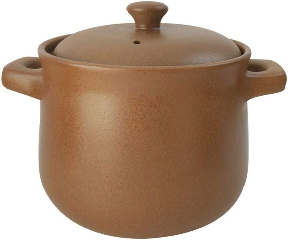 Ceramic Soup Pot Stew Pans Casserole Clay Pot Healthy Stew Pot Ceramic Round Dish with Lid Large-Capacity 4.5L