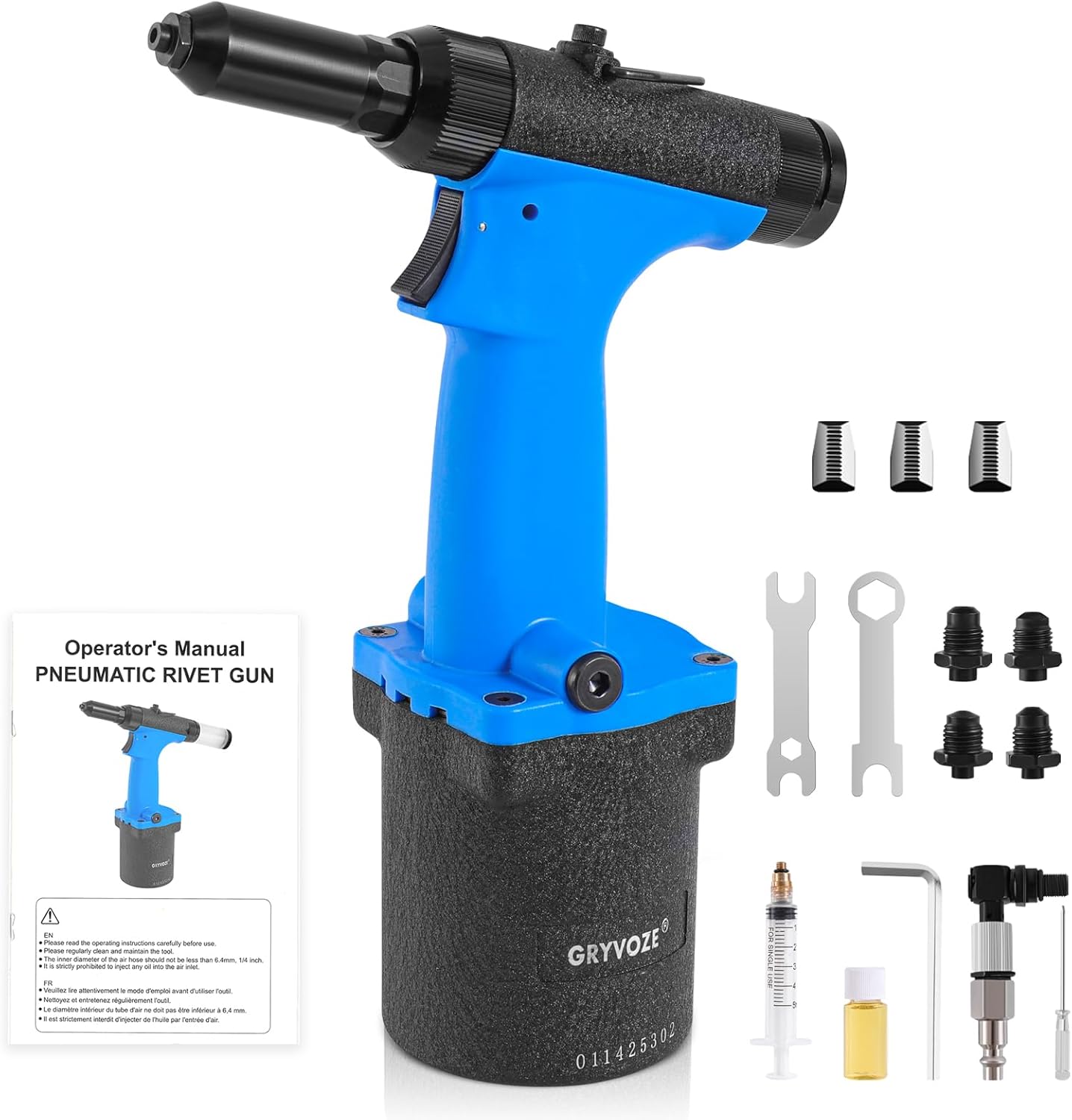 Pneumatic Rivet Gun Kit – Air Pop Riveter with 3/32
