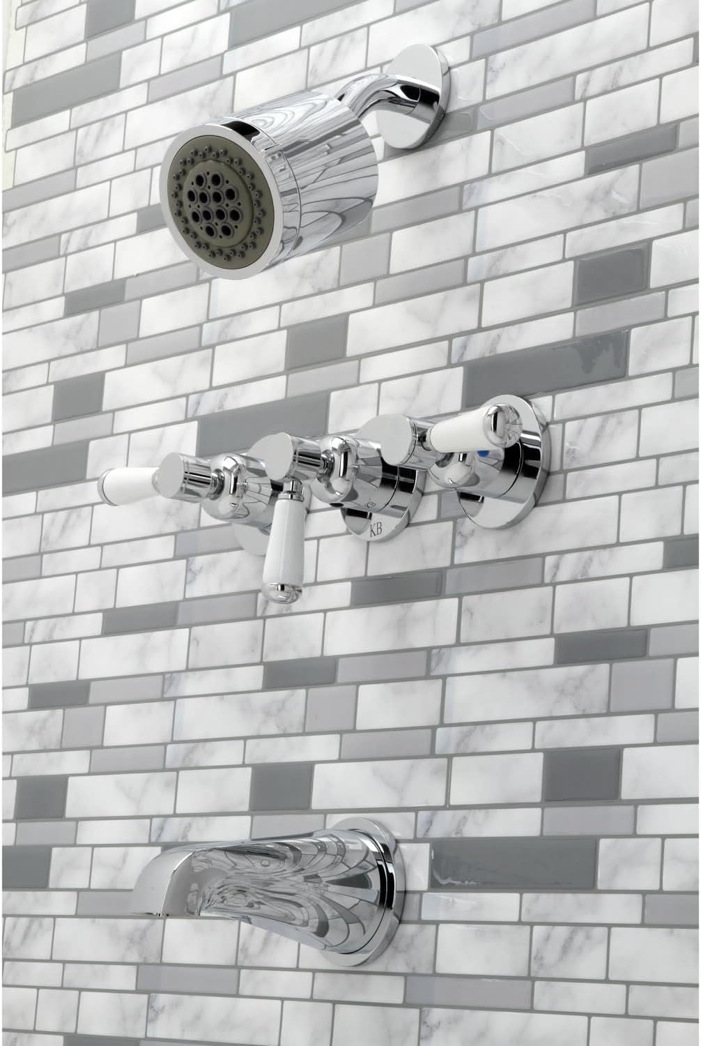 Kingston Brass KBX8133DPL Paris Tub and Shower Faucet, 7.13 x 14.13 x 5.13, Antique Brass