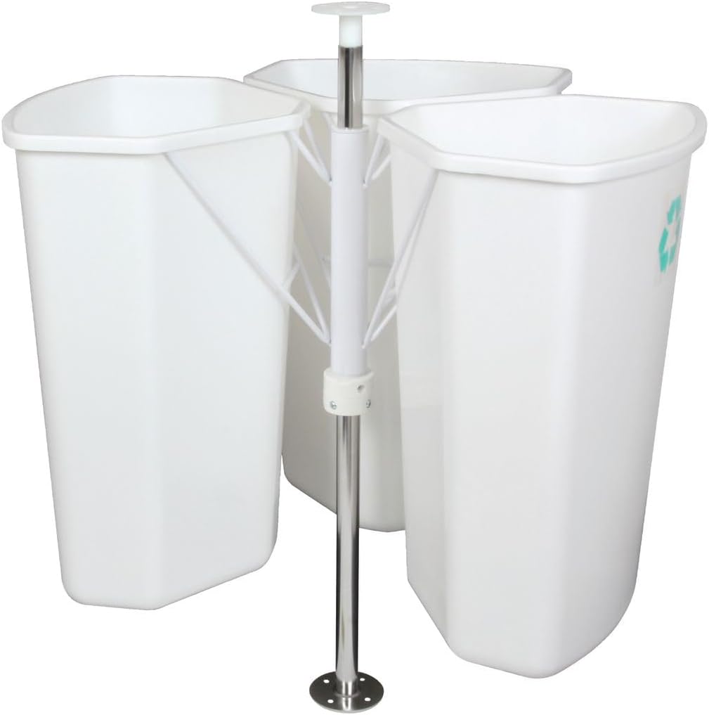 Knape & Vogt RRC28K-W Revolving Recyling Center with Three Removable 32 Quart Bins