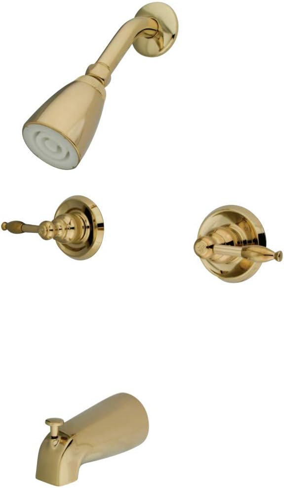 Kingston Brass KB242KL Knight Tub and Shower Faucet, Polished Brass