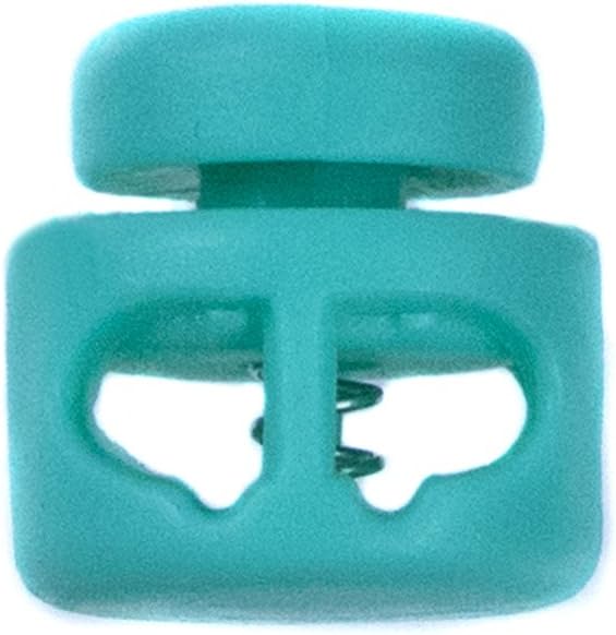 Craft County Double Barrel Slider Spring Loaded Cord Locks for Bags and Bracelets - Multiple Colors and Pack Size Options