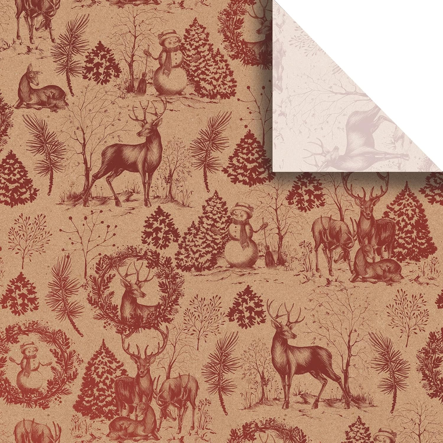 Printed Winter Christmas Unfolded Gift Tissue 20