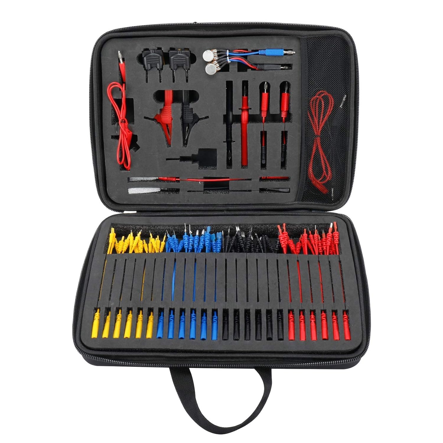 92 Pieces Multi Function Auto Diagnostic Tools, Automotive Circuit Test Leads Kit with Black Carrying Case, Electrical Testers Wire Connectors Adapter Cables