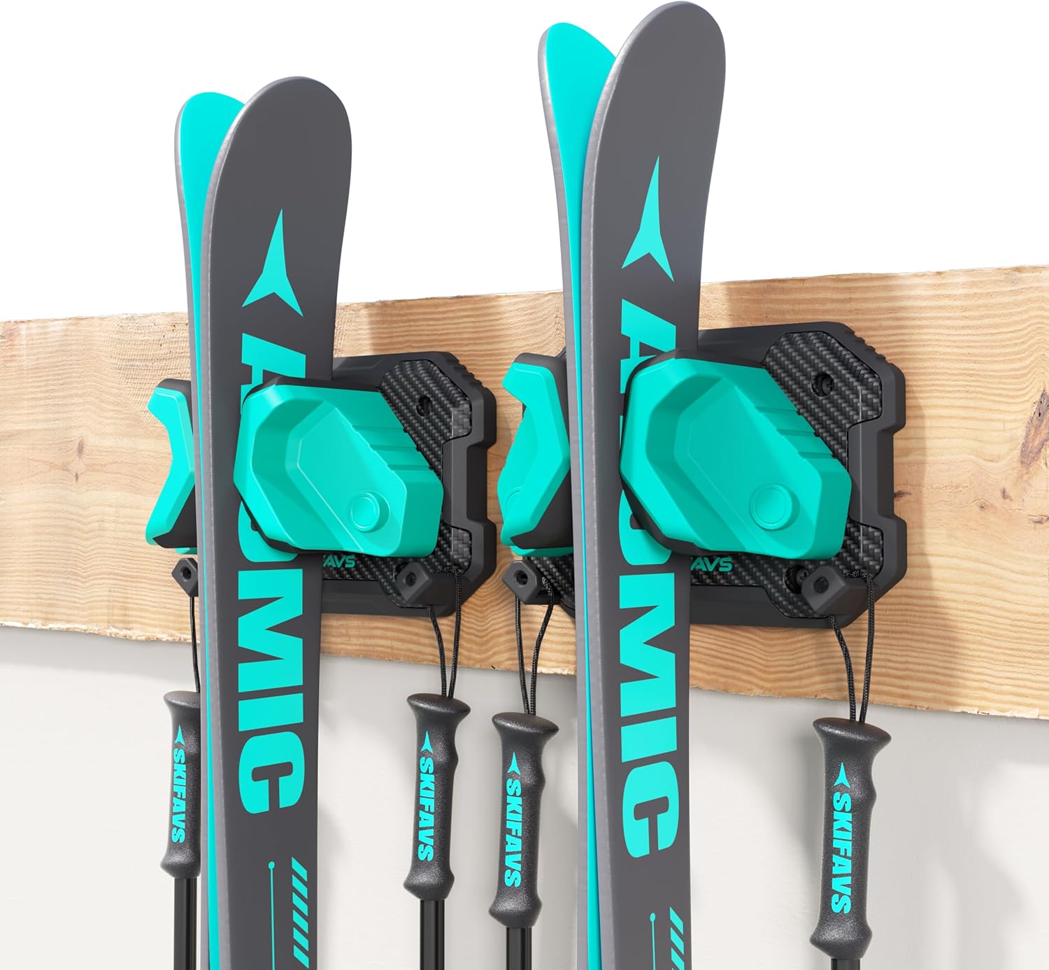 Ski & Snowboard Wall Rack for Garage - Fits Any Ski/board, Damage-Free Storage, Yellow, 6 Pack