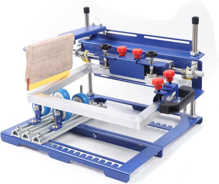HinLIaDa Curved Screen Printing Machine, Manual Cylinder Press Curved Screen Printer fit for Bottle Tube Pen Rod, for Cylindrical & Conical Products with a Diameter of Less Than 6.69in/170mm
