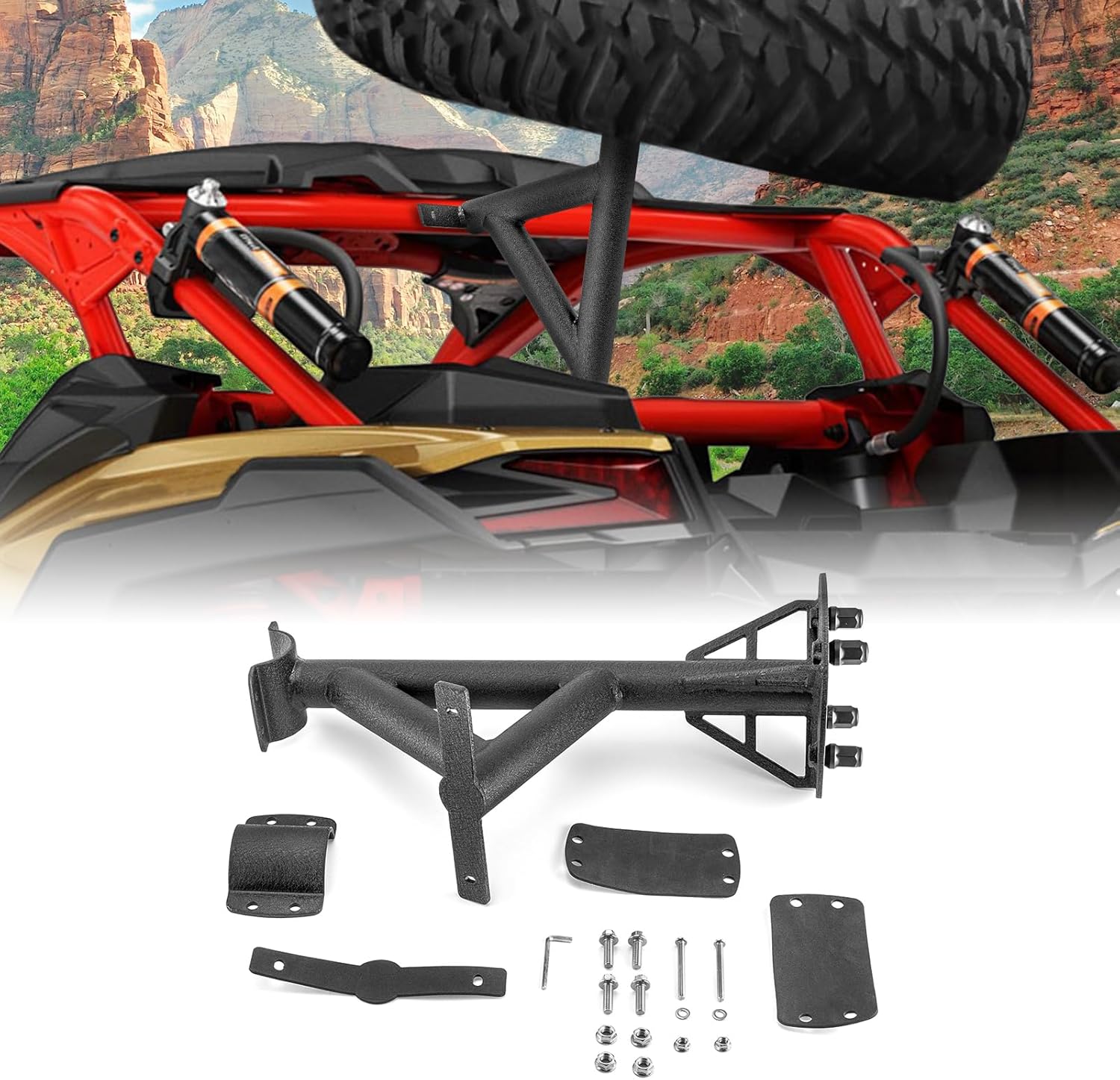 WeiSen Spare Tire Carrier Mount Holder with 4 Wheel Lug Nuts, Fits up to 34