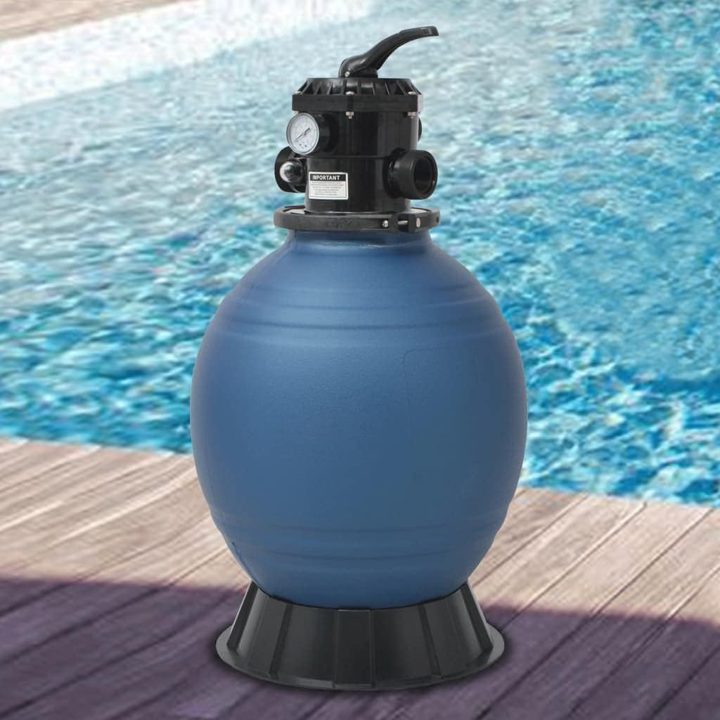 Enhance Pool Water Clarity with Sand Filter, 6-Position Valve, Durable 18-Inch Design, Blue