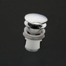 Lacava Click-clack drain for European lavatories, with round dome cover, with overflow holes. Polished Chrome Drain