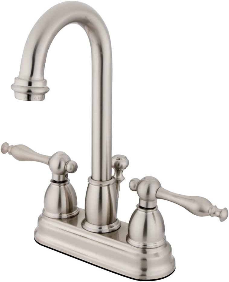 Kingston Brass KB3618NL Vintage 4-Inch Centerset Bathroom Faucet, 10 x 6.38 x 2.38, Brushed Nickel