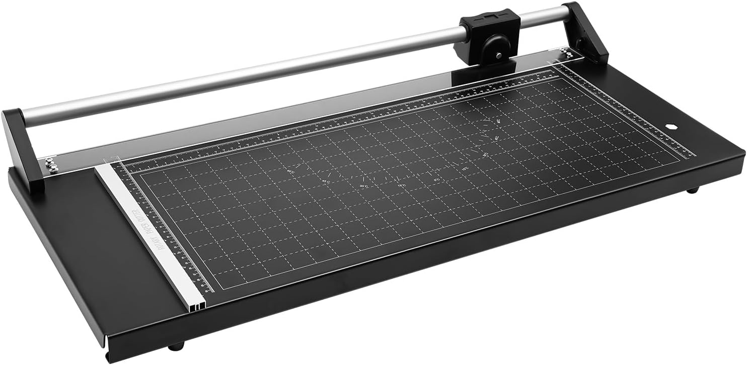 24 Inch Rotary Paper Trimmer Photo Paper Cutter with Positioning Ruler & 2 Blades Cut Paper Cutter for Photo Sticker Shops, Offices