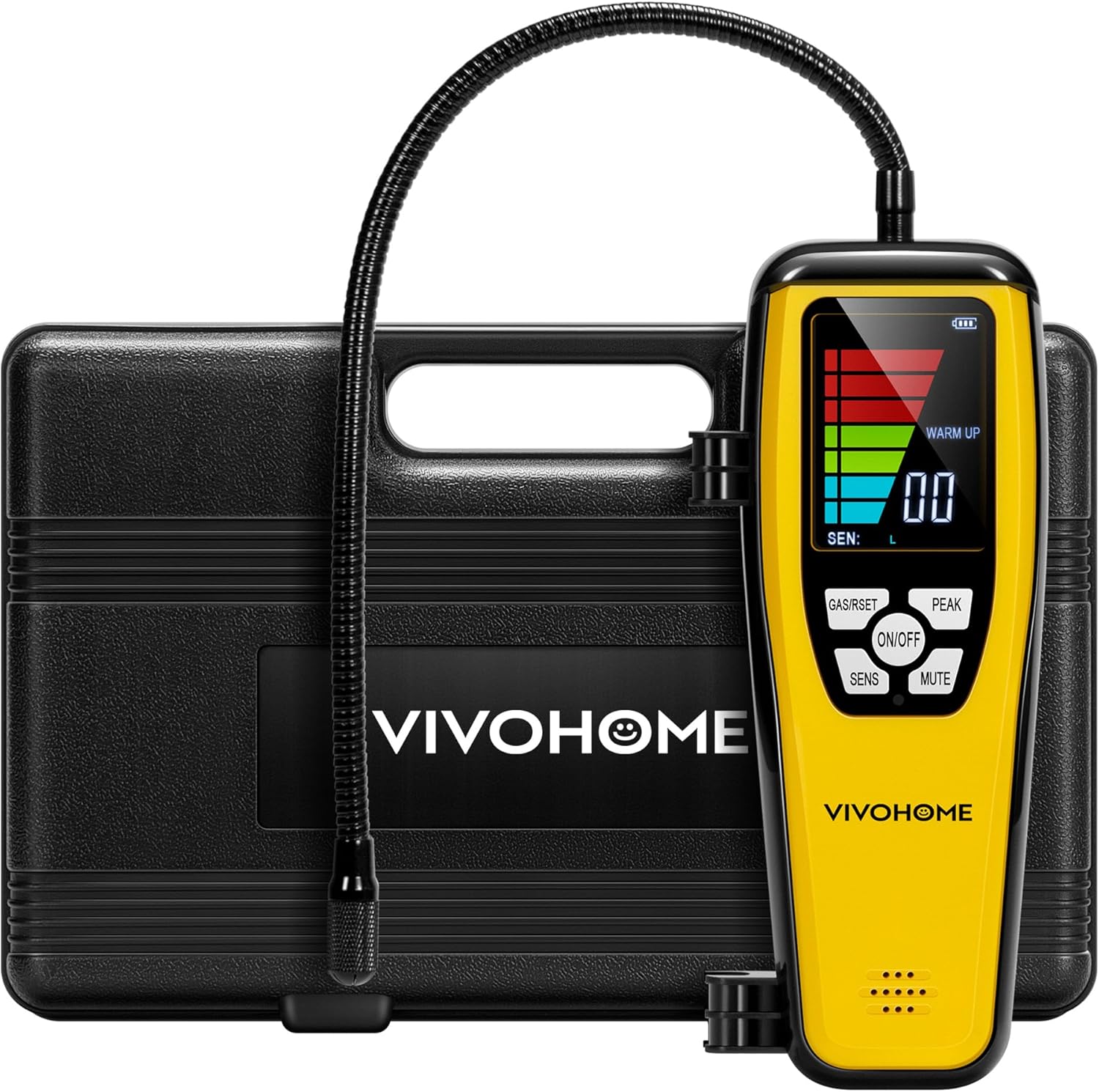 VIVOHOME HVAC Refrigerant Freon Leak Detector with Rechargeable Battery, AC Sniffer Leak Detector for R134a R410a R1234yf CFCs HCFCs HFCs HFOs HCs, Max Sensitivity up to 0.03oz./yr