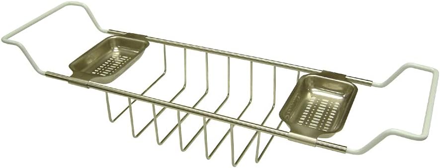 Kingston Brass CC2158 Vintage Clawfoot Bath Tub Shelf, Brushed Nickel, 26 x 7.31 x 5.25