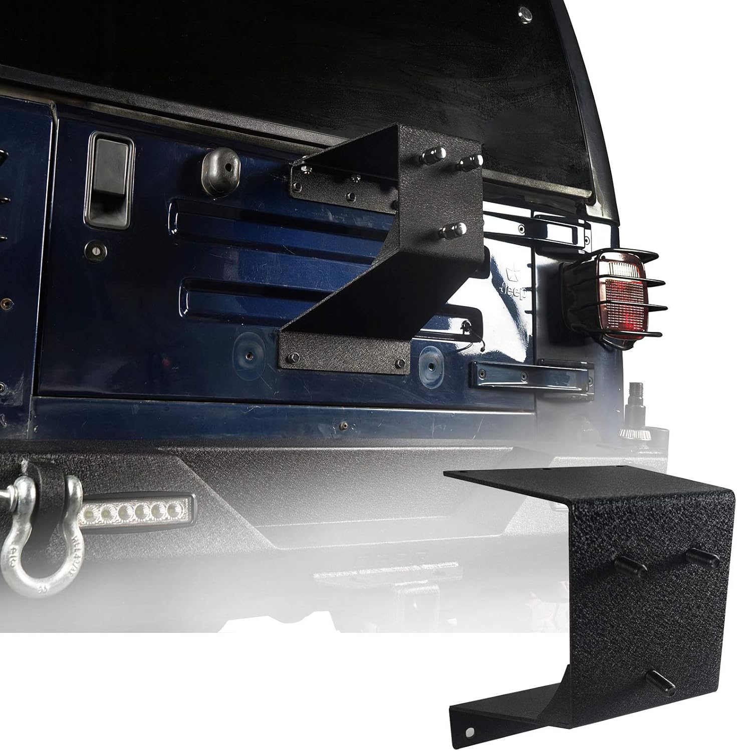Hooke Road Wrangler TJ Spare Tire Carrier Mount for Jeep Wrangler YJ TJ LJ 1987-2006 Models, Texture Heavy Duty Steel