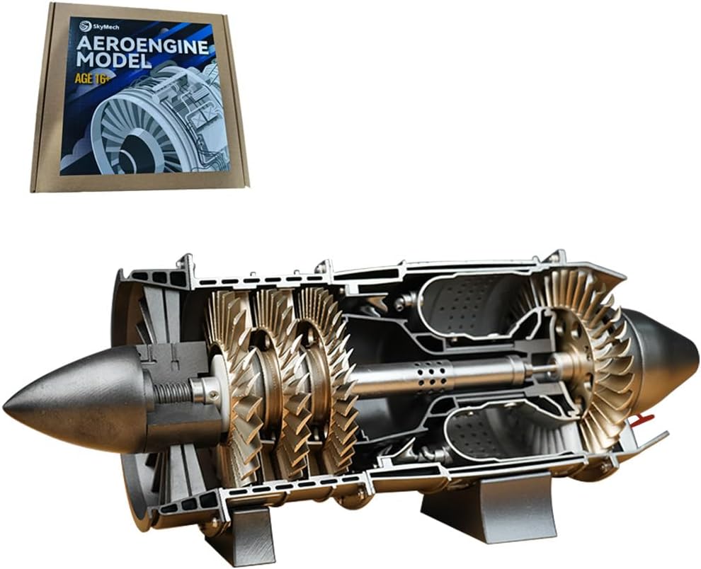ENGINEDIY Jet Aircraft Turbojet Engine Model 3D Printing DIY Functional WP-85 Turbojet Engine Model That Works - 100 Pieces