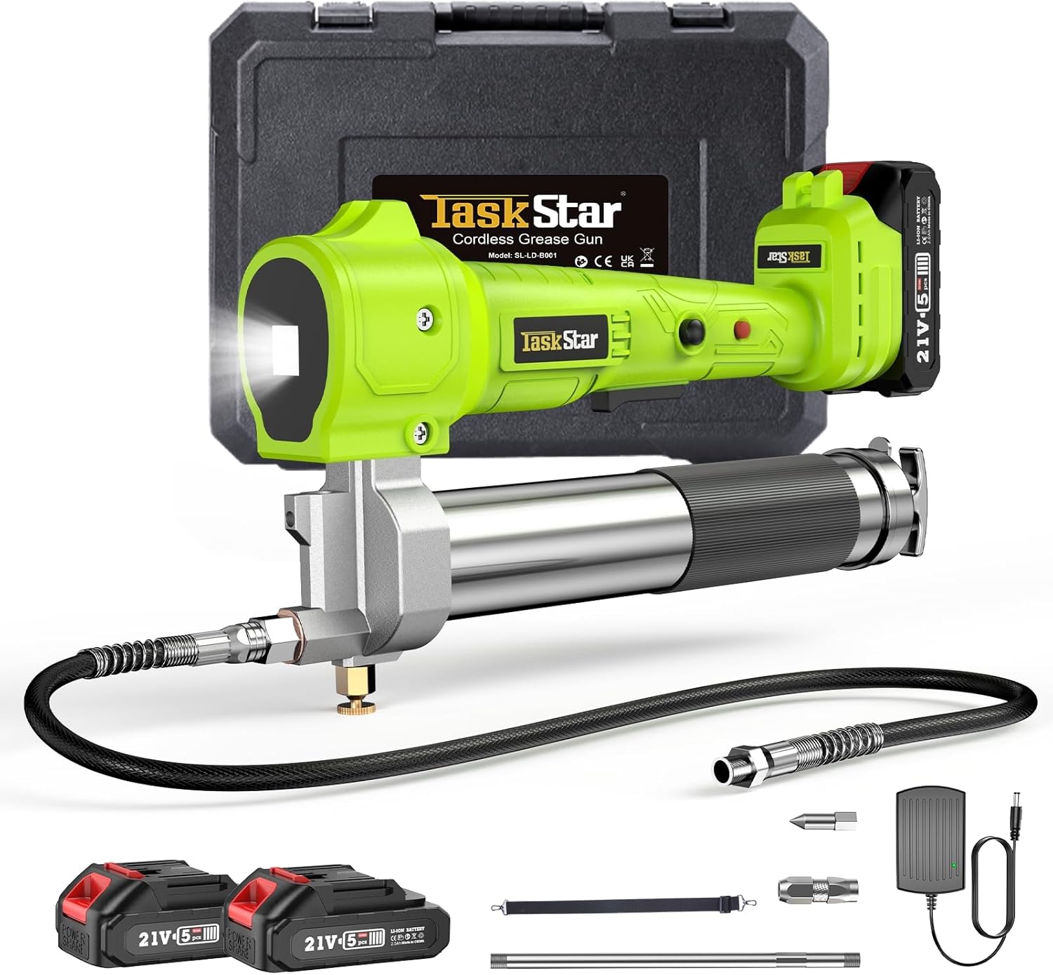 Grease Gun Battery Powered: Built for Farmers, Mechanics & Truckers, Electric Grease Gun Kit with 2 Batteries and Charger, 39.4