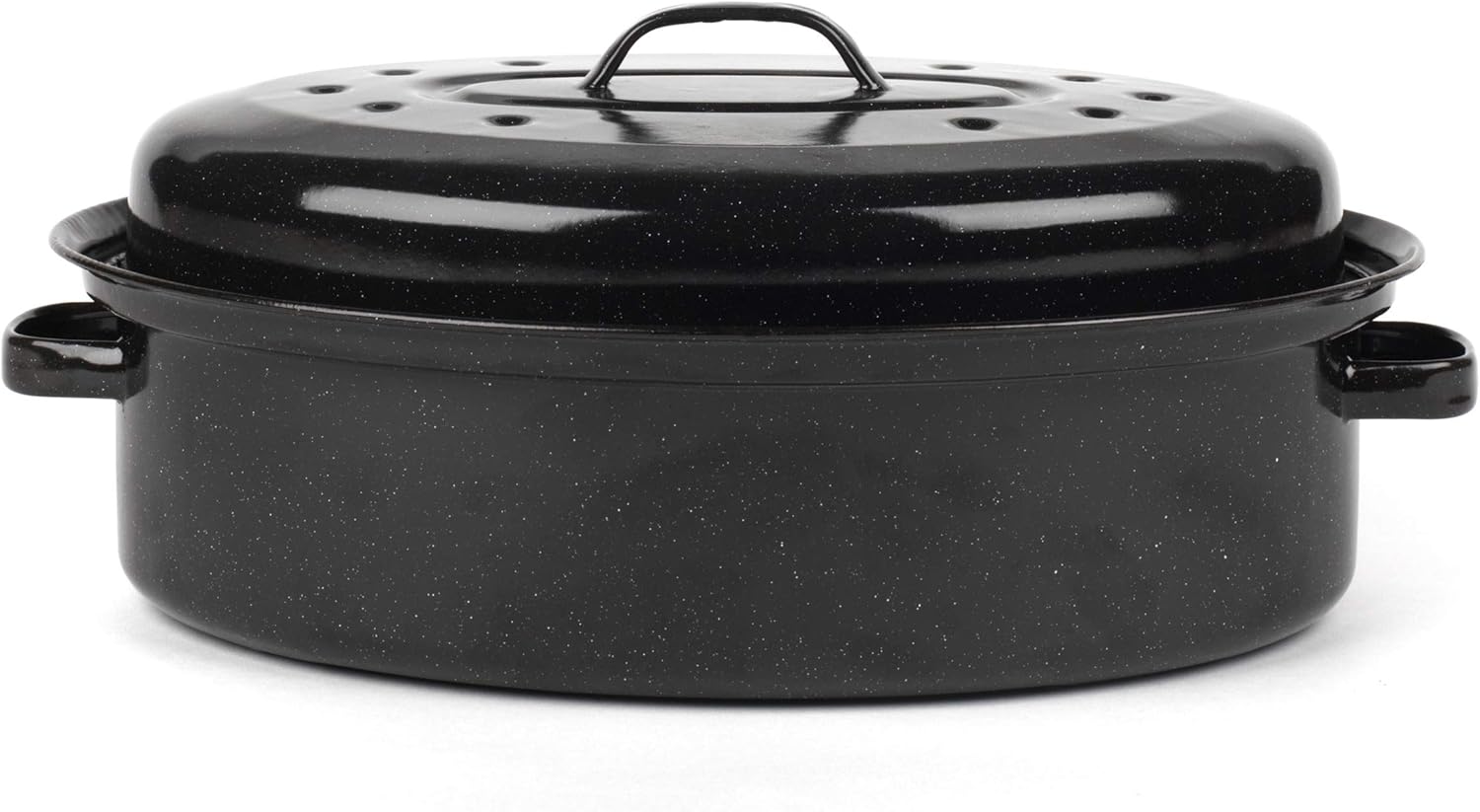 Russell Hobbs CW11491 36 cm Glass-body Enamel Deep Roaster Casser/roasting Pot with Lid, Dishwasher-safe Oven Pot, Oven-safe up to 230 degrees, Meat and Vegetable Self-Roaster Pot Oven-safe