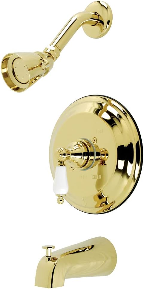 Kingston Brass KB3632PLT Tub and Shower Faucet Trim Only, 7.5 x 7.5 x 3.63, Polished Brass