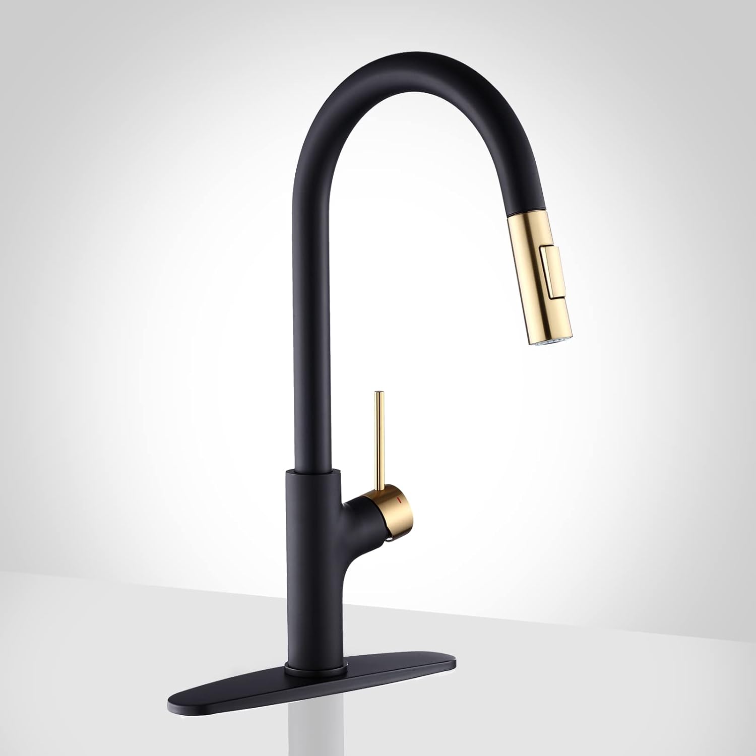 Achelous White and Gold Kitchen Faucet with Pull Down Magnetic Docking Sprayer,Stainless Steel Pull Out RV Kitchen Sink Faucets,Single Handle Deck Mount,Grifos De Cocina