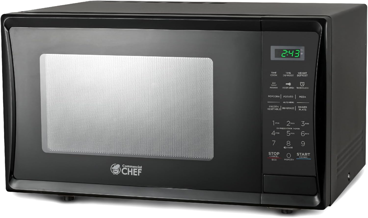 COMMERCIAL CHEF 0.7 Cubic Foot Microwave with 10 Power Levels, Small Microwave with Pull Handle, 700W Countertop up to 99 Minute Timer and Digital Display, White
