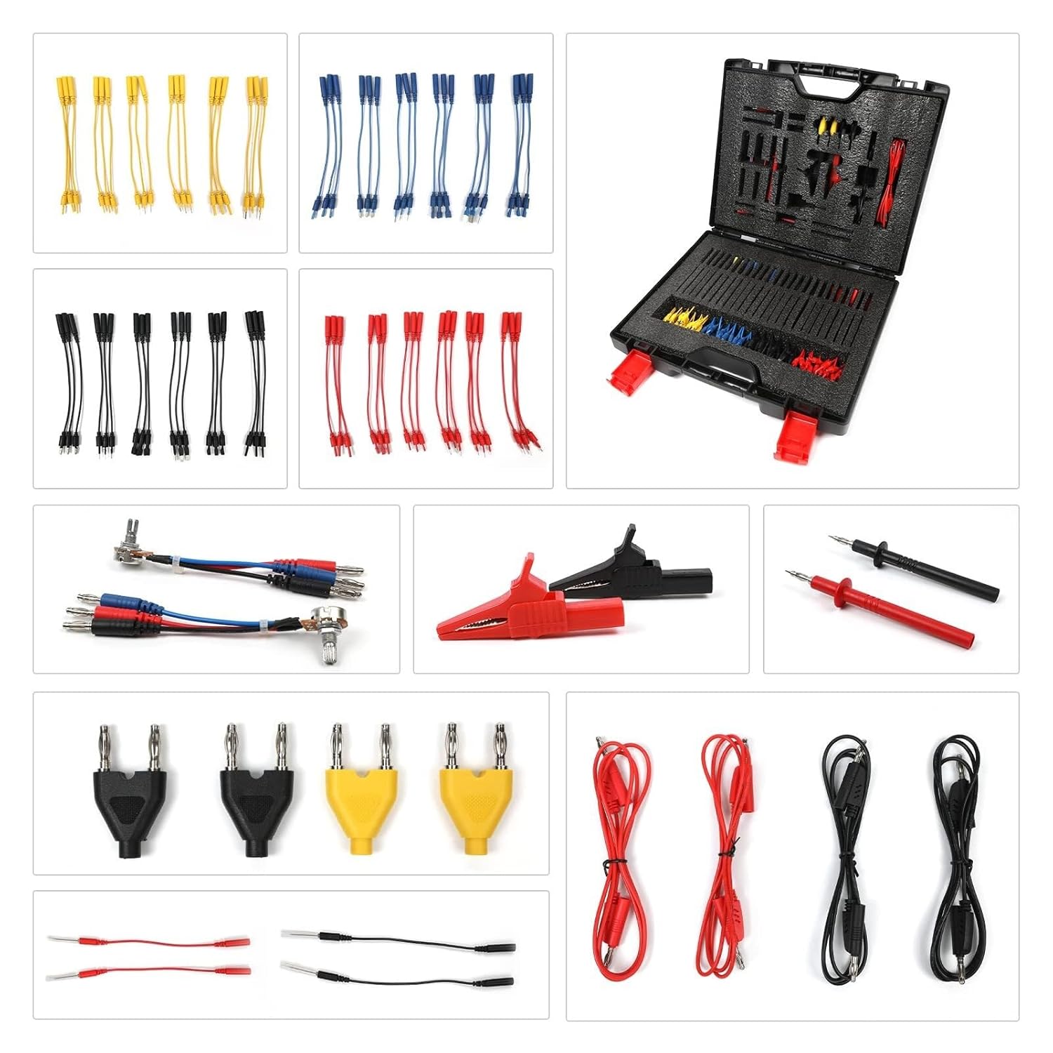 Automotive Circuit Test Leads Kit 92 Pieces Electrical Testers Auto Diagnostic Tools Electrical System Tools Wire Connectors Adapter Cables Set