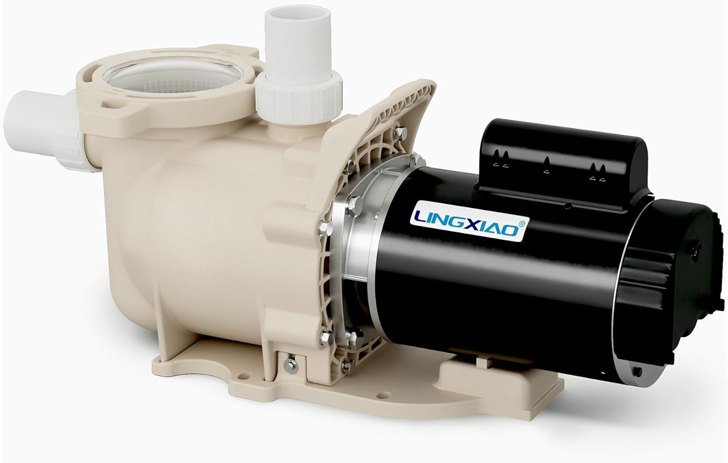 Single Speed Pool Pump 1.5HP, 115/208-230V, 6340GPH, In/Above Pool Pump, Low Nosie, High Flow, Powerful Self Primming Swimming Pool Pumps Inground with 2