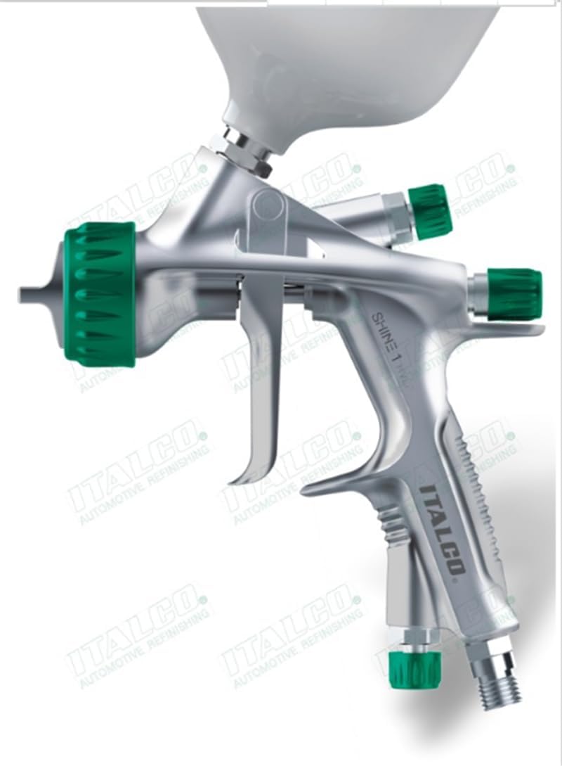 Original ITALCO Shine 1 H.V.L.P Spray Gun 1.3 tip 600ml Cup Pro HVLP Gravity Feed Air Spray Gun Painting Spray Tools for a Variety of Low Viscosity Paints italco Spray Guns