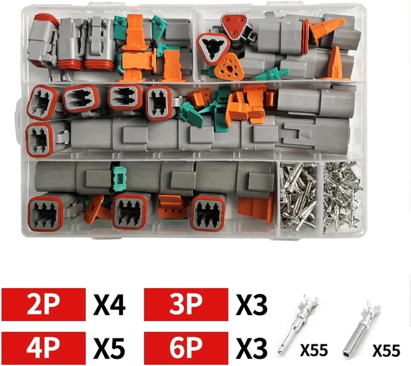 Automotive Connector Waterproof Wire DT Series Tool Portable Box Suit DT06 DT04 Terminal Plier 2 3 4 6 8 12pin(SN-48B,1 Kit)