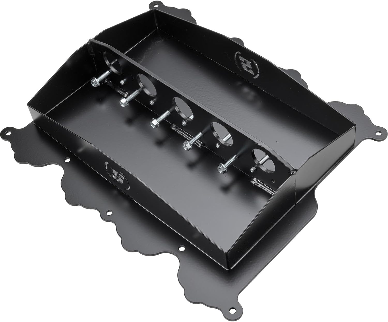Speedway Motors Engine Valley Cover Lift Plate Compatible with BlockDock Ford Coyote 5.0, Fits Gen 1–3 Coyote, Roadrunner, Voodoo, and Predator Engines, Satin Black Finish
