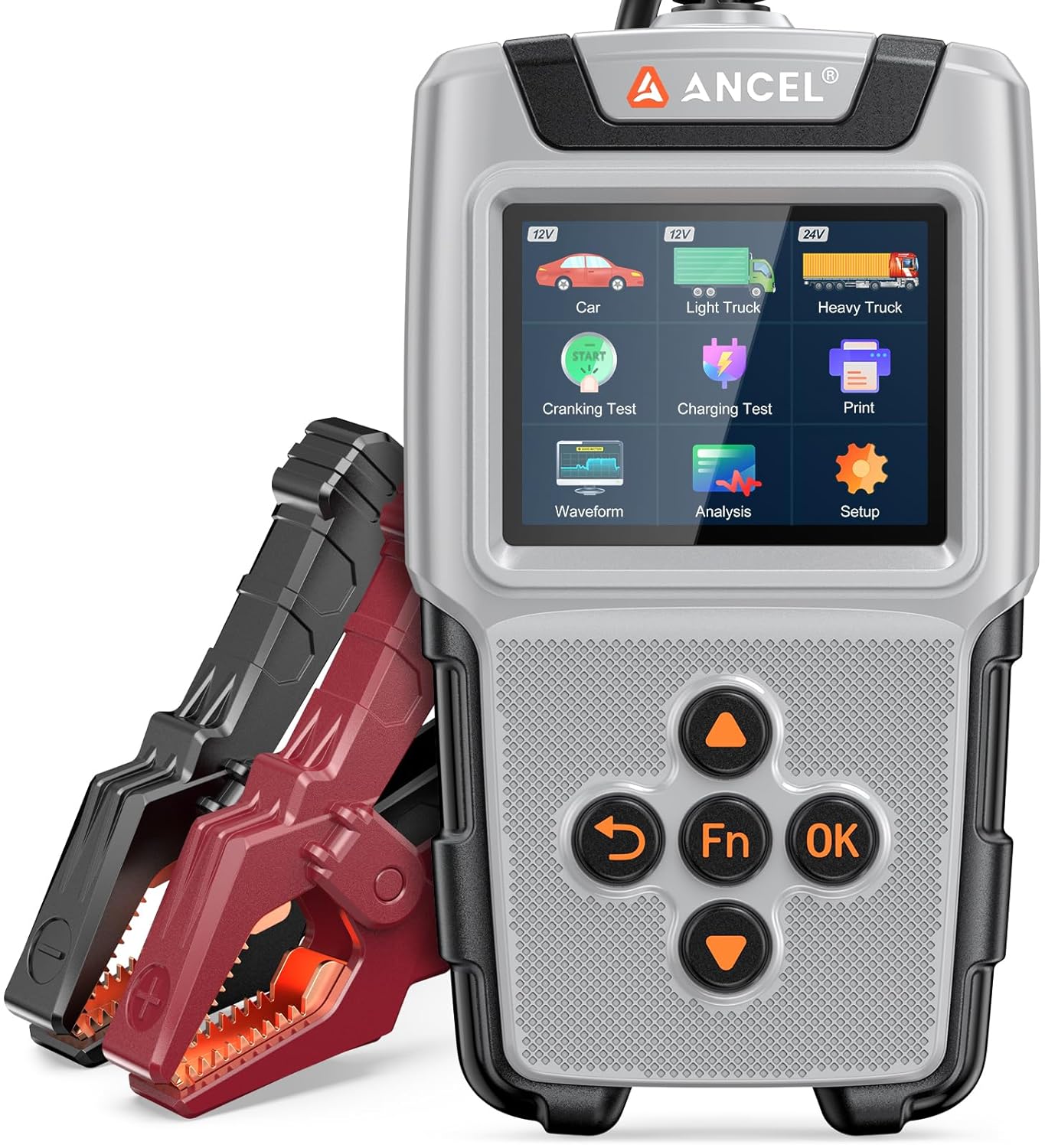 ANCEL BA101 PRO Battery Tester 12V&24V with Color Display, Cranking & Charging System Automotive Battery Load Analyzer for Car, Truck, SUV, RV, Boat, Heavy Duty Vehicles