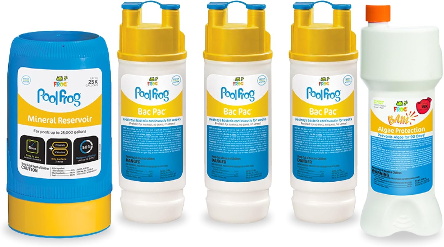 FROG Replacement Mineral Reservoir for use with Pool FROG Model 6100 Cycler - Prefilled Mineral Cartridge for Quick & Easy Pool Sanitization - Pool Opening Bundle+