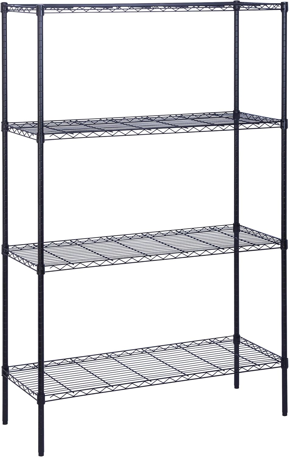 Honey-Can-Do 4-Tier Heavy Duty Adjustable Shelving Unit with 350-lb Weight Capacity Per Shelf, Black SHF-09688 Black
