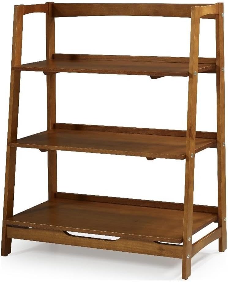 Camaflexi Mid Century Solid Wood Open Shelving Unit - Castanho Finish