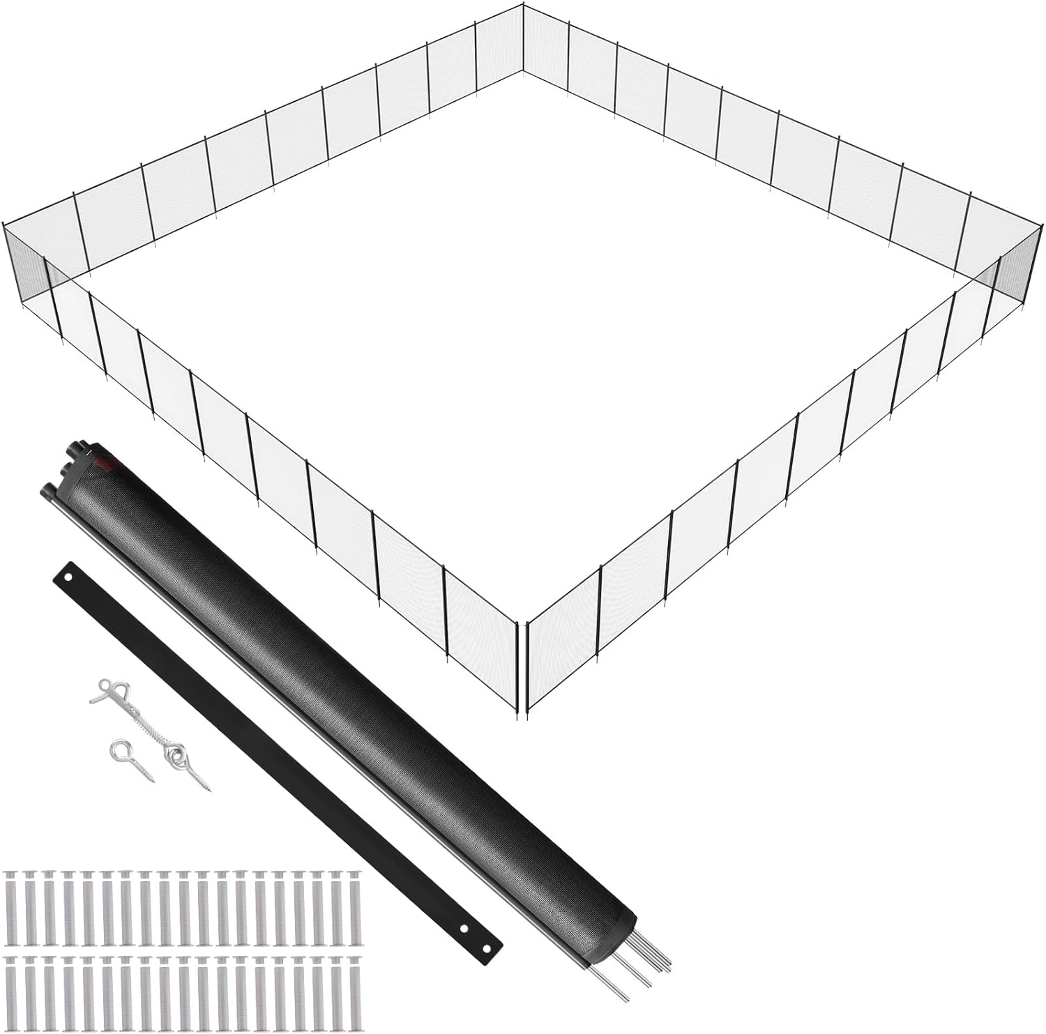 VEVOR Pool Fence, 4 x 108 FT Pool Fences for Inground Pools, Removable Safety Pool Fencing, Easy DIY Installation Swimming Pool Fence, 340gms Teslin PVC Pool Fence Mesh Protects Kids and Pets