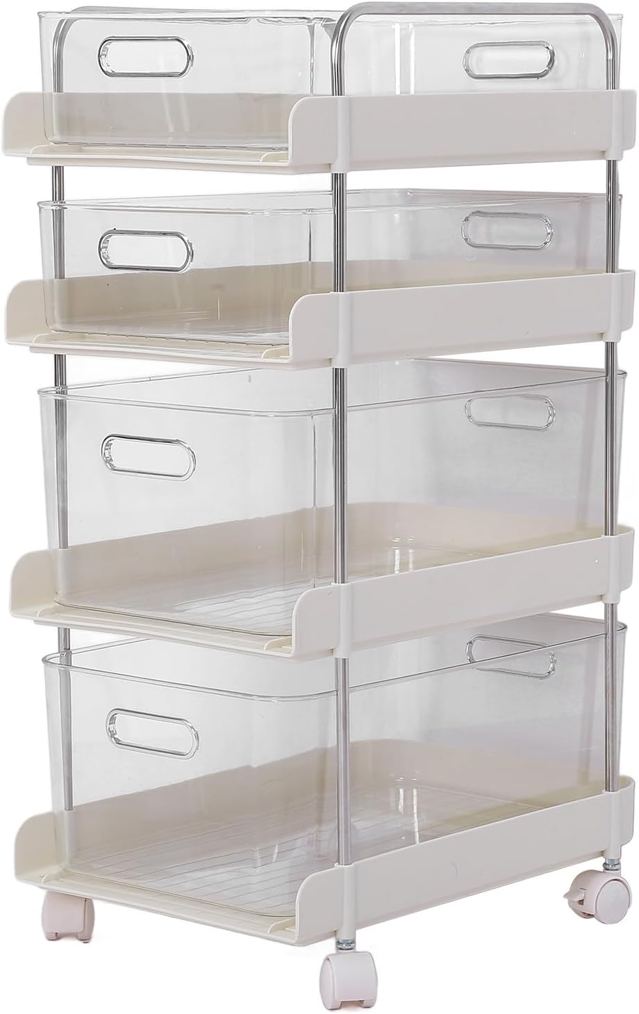 Shelving Unit, Removable Drawer Snacks Storage Rack for Kitchen (4 Tier)