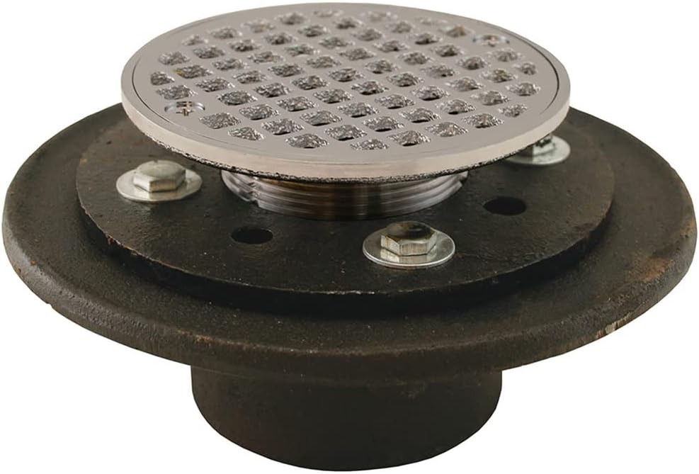 Jones Stephens D60201 2 Cast Iron Shower Drain With CP Brass Strainer