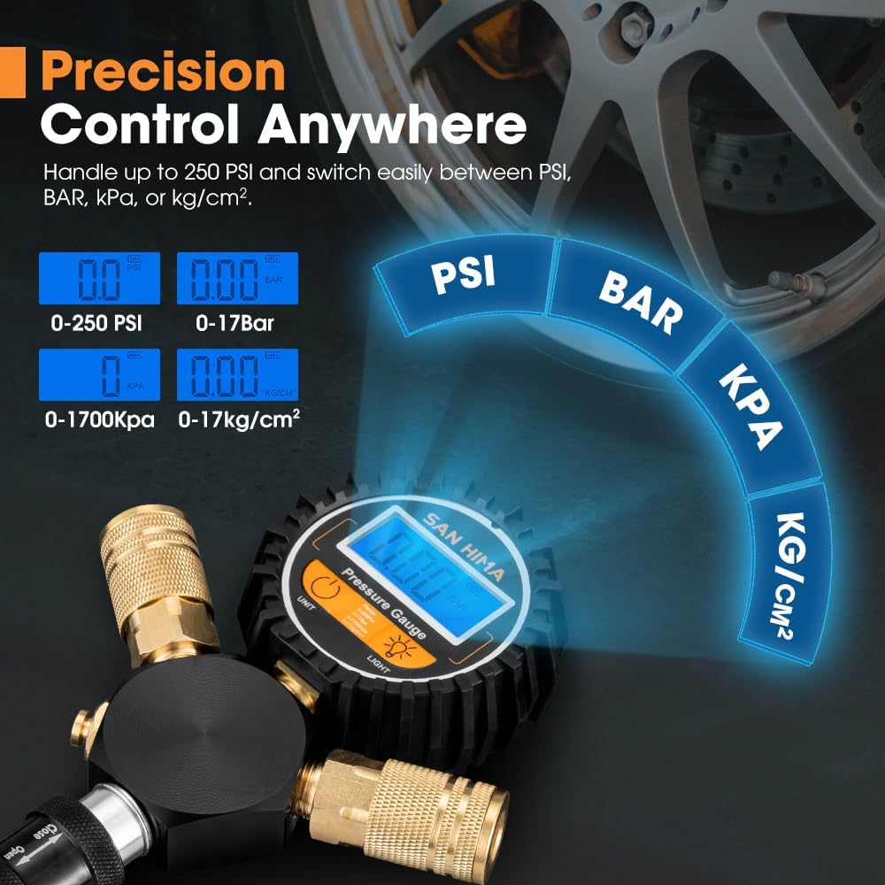 SanHima 4 Tire Inflation Deflation System - Fits up to 200