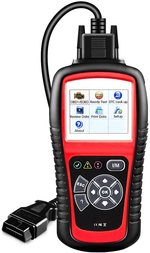 OBD2 Scanner Diagnostic Tool - Car Code Reader with Full OBDII/EOBD Diagnostic Functions, Emission Readiness, DTC Lookup, Freeze Frame, Live Data, and I/M Readiness for All OBDII Compliant Vehicles
