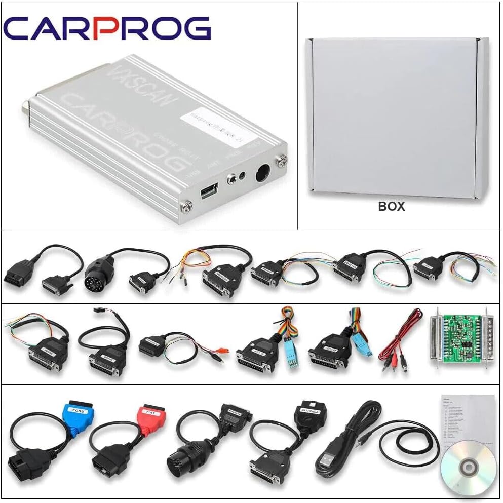 CARPROG V10.93 Full Auto ECU Programmer airbag Reset Detector Full Set 21 Adapter Version Work on Win XP System Or Win 7 32bits