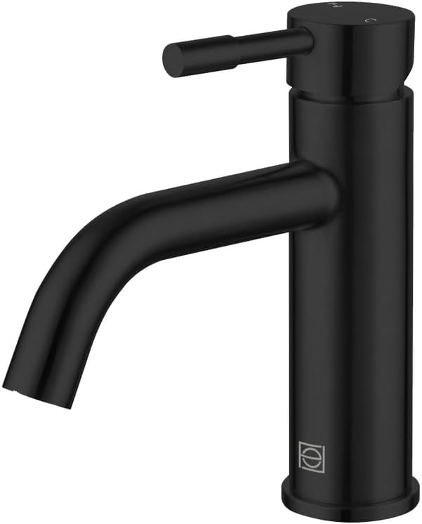 Elegant Lighting Victor Single Hole Single Handle Bathroom Faucet in Matte Black