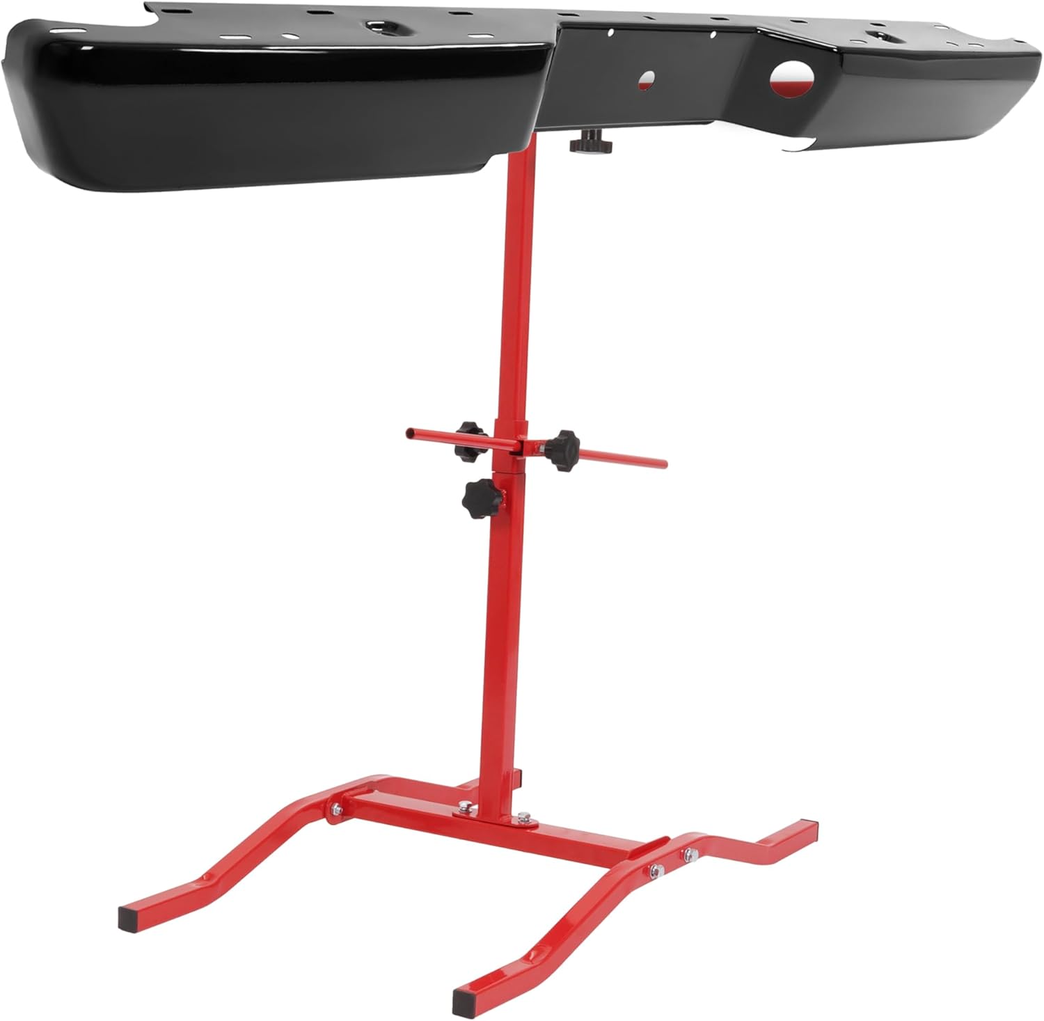 Universal Spray Paint Stand Adjustable Up to 21 LBS T-Bar Rack Suitable for Bumpers, Guards, Fenders, Spoilers Auto Body Repair Tool Panel Steel Powder Coated Red