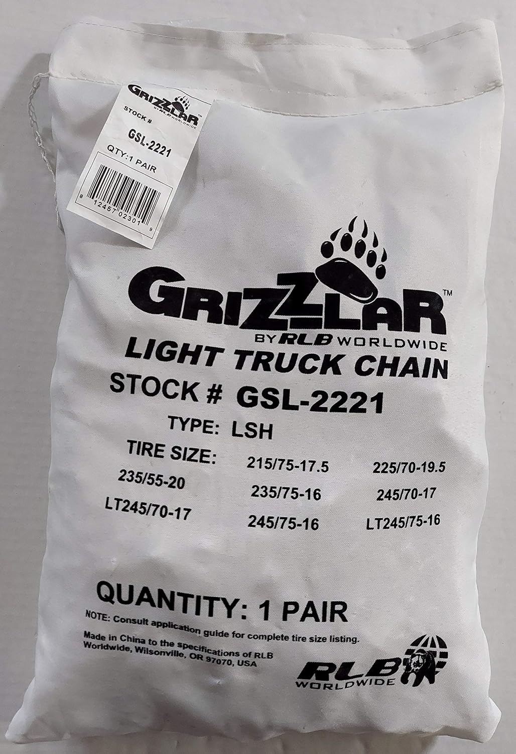 GSL-2221 Alloy Light Truck Ladder Tire Chains 215/75-17.5 215/80-17 225/60-19 225/65-18 225/70-18 225/70-19.5 LT225/75-17 LT225/85-16 LT235/75-16 LT235/85-16 LT245/70-17 LT245/75-16