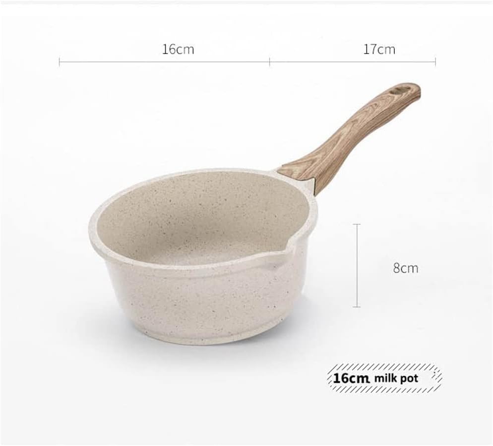 Wok Set Non-stick Pan Stone Kitchen Rice Pot Boiler Boiler With Glass Lid Frying Pan Frying Pan(E)