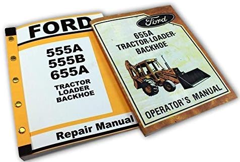 Manual Set for Ford 655A Tractor Loader Backhoe Owners Operators Service Repair Shop