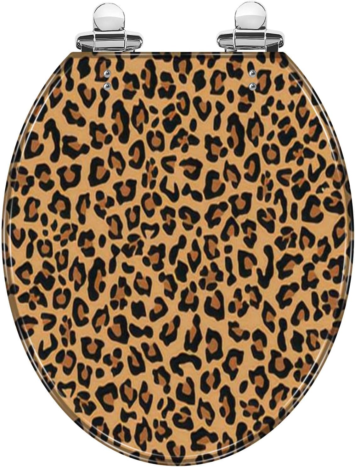 Round Toilet Seat leopard pattern classic print skin a Resin Toilet Seat with Quietly Close Quick Release Hinges Decorative Toilet Seat with Cover Easy to Clean and Install