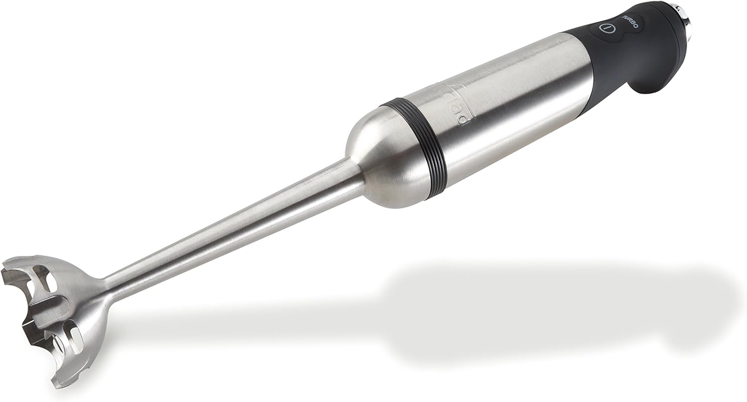 All-Clad Electrics Stainless Steel Immersion Blender 2 Piece Turbo Function 600 Watts Detachable, Variable Speed Control, Hand Blander, 9-1/4-inch