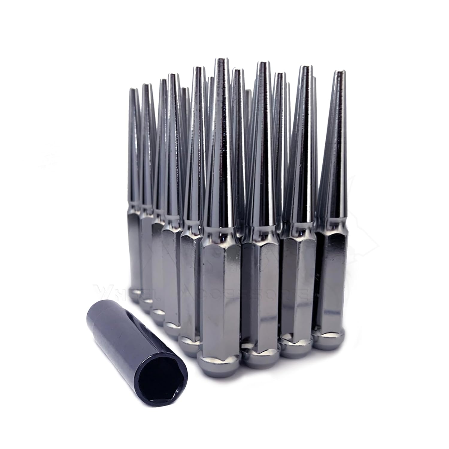 24Pc Chrome M12x1.5 Spiked Lug Nuts 6
