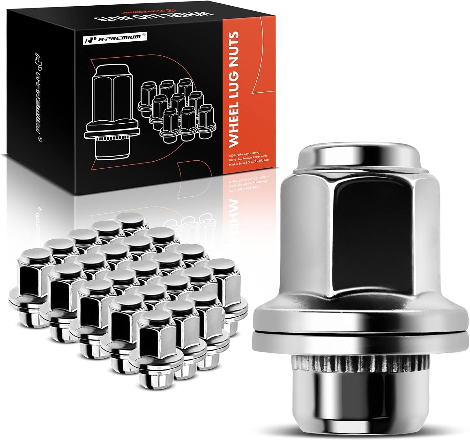 A-Premium Wheel Lug Nuts Compatible with INFINITI QX56 2011-2013 QX80 2015-2022 Nissan Armada 2017-2022 Front and Rear Side 24-PC Set